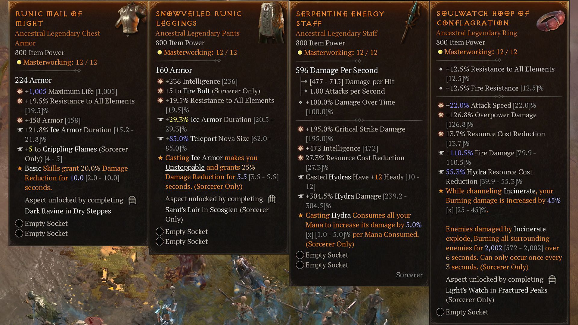 There are multiple options from the Aspect pool to add to your arsenal (Image via Blizzard Entertainment)